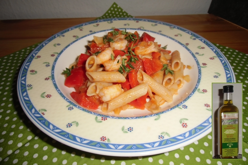 Das Ergebnis des Rezepts: Vollkorn-Penne mit Bio-Garnelen Das Ergebnis des Rezepts: Vollkorn-Penne mit Bio-Garnelen